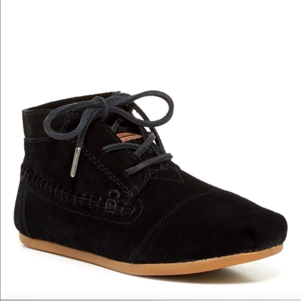 Toms Black Suede Moccasins